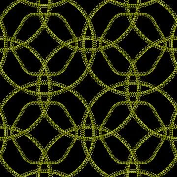 Gold seamless pattern with hand drawn chain. Perfect for wallpapers, web page Stock Illustration