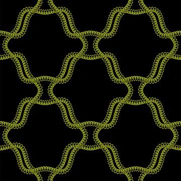 Gold seamless pattern with hand drawn chain. Perfect for wallpapers, web page Stock Illustration