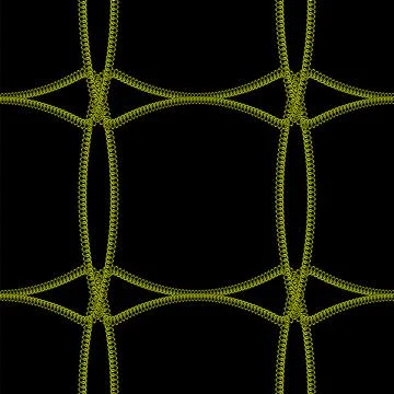 Gold seamless pattern with hand drawn chain. Perfect for wallpapers, web page Stock Illustration