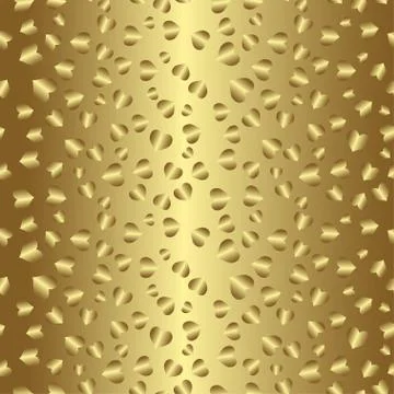 Gold seamless pattern, romantic golden background with hearts 스톡 일러스트