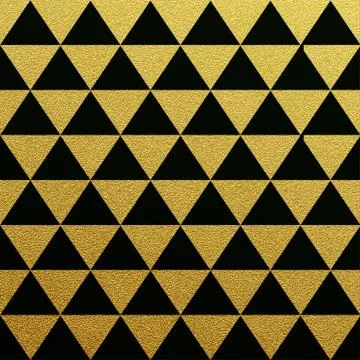 Gold seamless pattern of triangles on black background Stock Illustration