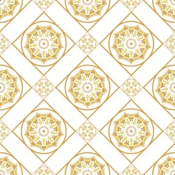 A gold seamlessl pattern for the card or invitation with Islam, Stock Illustration