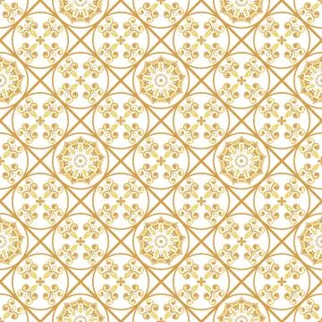 A gold seamlessl pattern for the card or invitation with Islam, Stock Illustration