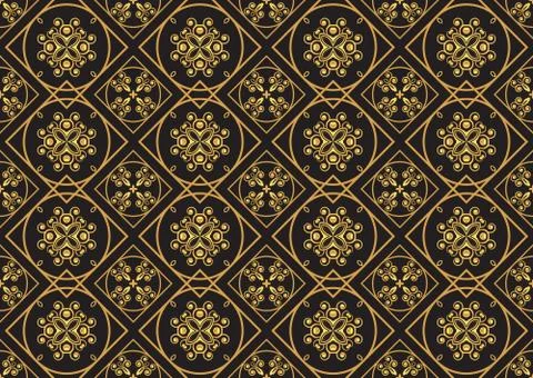 A gold seamlessl pattern for the card or invitation with Islam, Stock Illustration