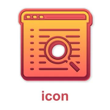 Gold Search engine icon isolated on white background.  Vector 스톡 일러스트