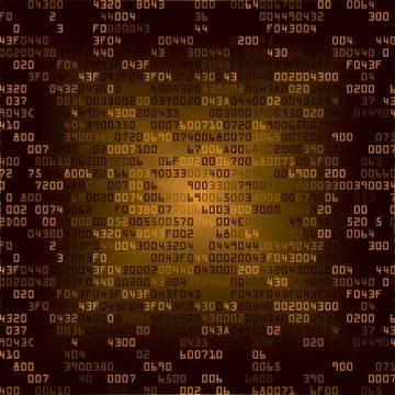 Gold security background with HEX-code Stock Illustration