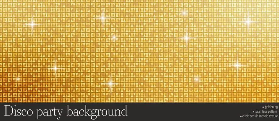 Gold sequin panel background with tiny circle mosaic tiles and starburst fl.. Stock Illustration