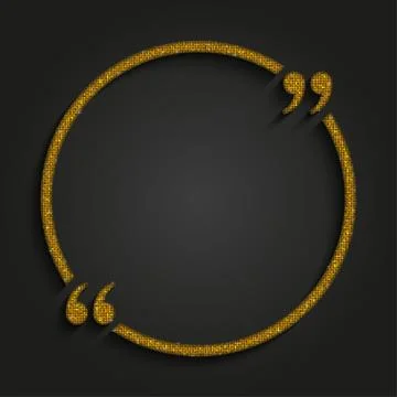 Gold Sequin Quote Blank Template. Bracket. Stock Illustration