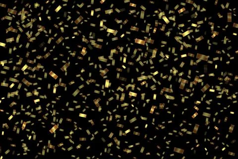 Gold sequins on a black background Stock Illustration
