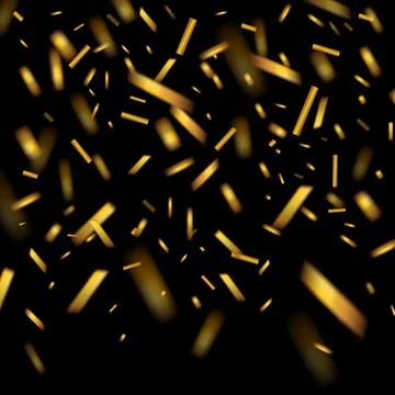 Gold sequins on a black background Stock Illustration