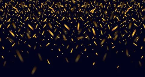 Gold sequins on a black background Stock Illustration