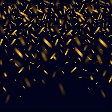 Gold sequins on a black background Illustrazione stock