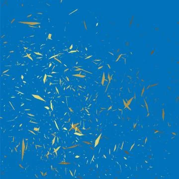 Gold sequins, blue background, seamless pattern, vector illustration. Stock Illustration