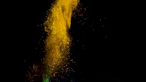 Gold  sequins. Bright sequins.Bright Explosion Glitter with Flickering. Stock Footage 137590417