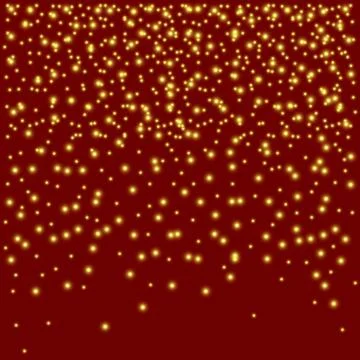 Gold sequins on a red background. Shining lights Stock Illustration