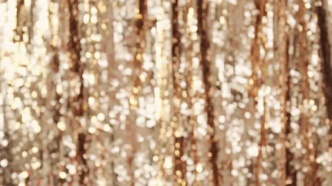 Gold sequins sparkling background with blinking lights in defocus blur. Stock Footage 166828072