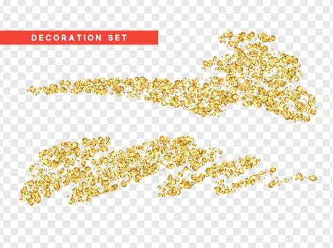 Gold sequins texture isolated with transparent background Stock Illustration