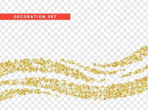 Gold sequins texture isolated with transparent background Stock Illustration