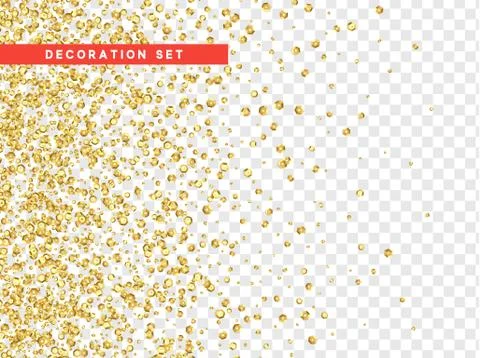 Gold sequins texture isolated with transparent background Stock Illustration