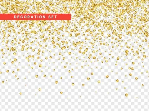 Gold sequins texture isolated with transparent background Stock Illustration
