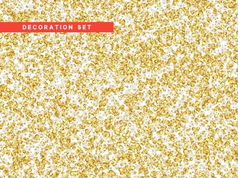 Gold sequins texture isolated with transparent background Stock Illustration