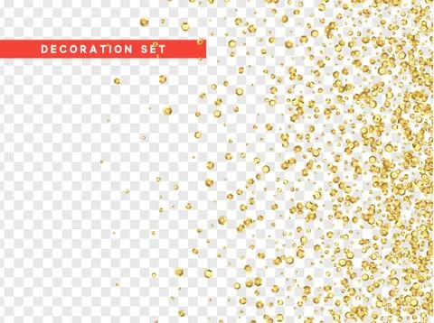 Gold sequins texture isolated with transparent background Stock Illustration