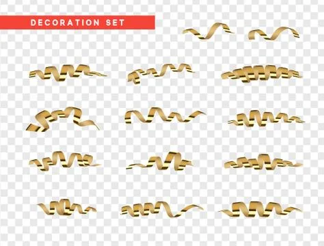 Gold serpentine, isolated with transparency background effec Stock Illustration