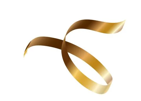 Gold serpentine streamer ribbon vector background. Golden celebration paper.. Stock Illustration