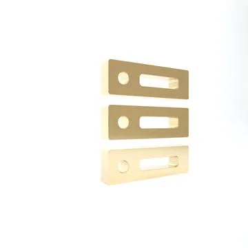 Gold Server, Data, Web Hosting icon isolated on white background. 3d illustra Stockillustratie
