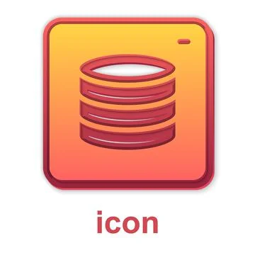 Gold Server, Data, Web Hosting icon isolated on white background. Vector Illustrazione stock