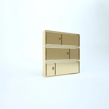 Gold Shelf icon isolated on white background. Shelves sign. 3d illustration 3 Stock Illustration