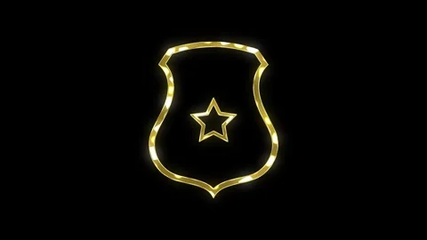 Gold shield animated gold shield star gold 4k isolated croma Video stock 312494444