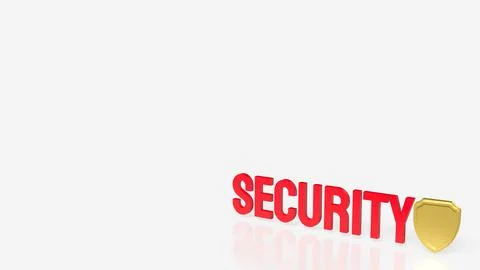 The Gold Shield for Business or security concept 3d Rendering. Stock Illustration