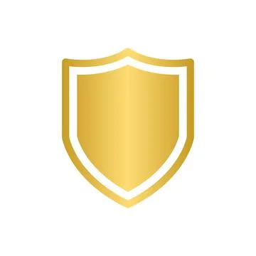 Gold shield vector icon security protection symbol for graphic design, logo, Stock-Illustration