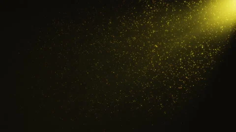 Gold Shimmering Particles with Light Rays. 3d Animation of Dynamic Wind 動画素材 141385036