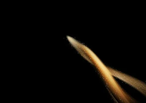 Gold shimmering waves with light motion effect abstract background, stars dust Stock Illustration