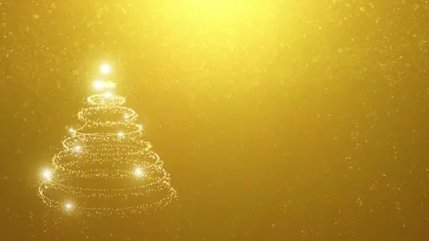 Gold shine christmas tree looping motion background Stock Footage 337738139