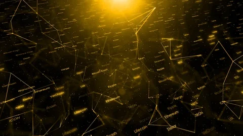 Gold shining cryptocurrency word cloud background Stock Footage 130023211