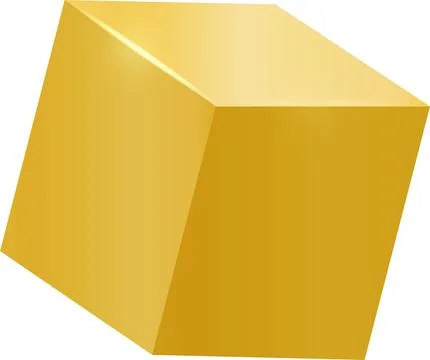 Gold shiny 3D cube Illustrazione stock