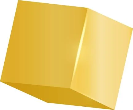Gold shiny cube model Stock Illustration