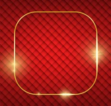 Gold shiny glowing frame with shadows Stock Illustration