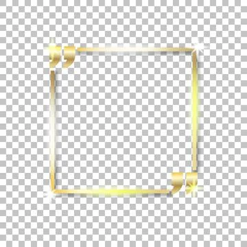 Gold shiny glowing square, on a isolated background 库存插图