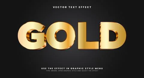 Gold shiny Style 3D editable text effect Ilustración de archivo