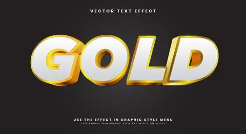 Gold shiny Style editable text effect Template Stock Illustration