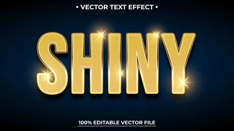 Gold Shiny text effect editable shiny gold sparkle text style Stock Illustration