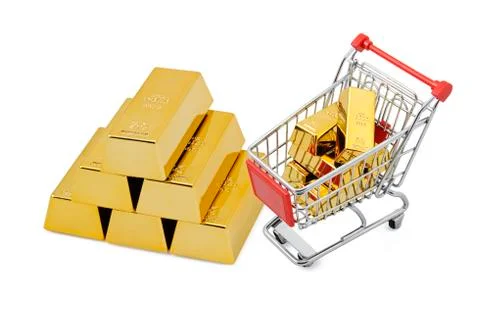 Gold shopping Stock Illustration