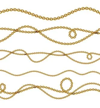 Gold, Silver and Bronze Chains Stock Illustration