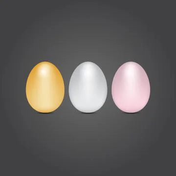 Gold silver and bronze eggs Stock Illustration