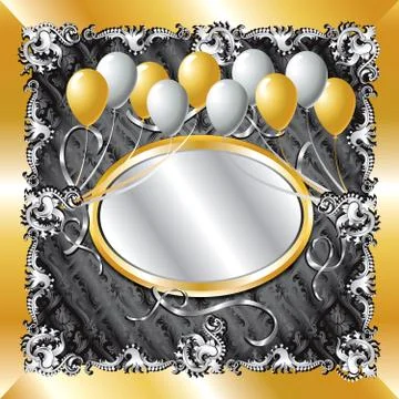 Gold &amp; Silver Balloon Background Stock Illustration