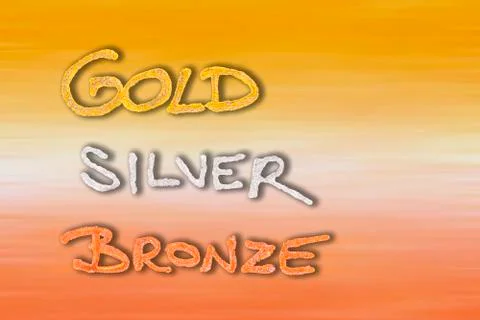 Gold silver bronze Stock Photos